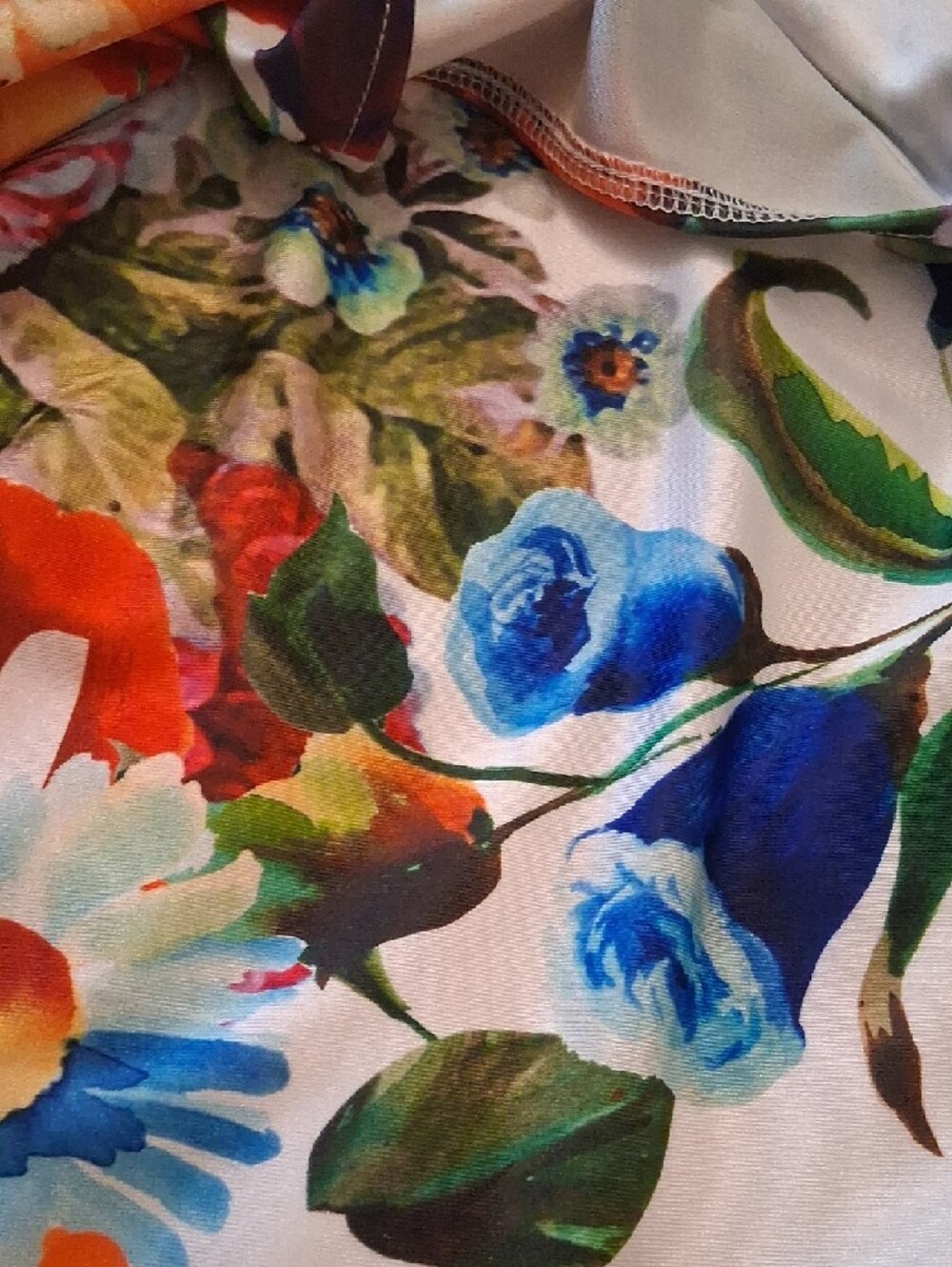 Haute Monde Floral Slip Maxi Dress in White with Orange, Blue, Purple Never Worn - Picture 6 of 6